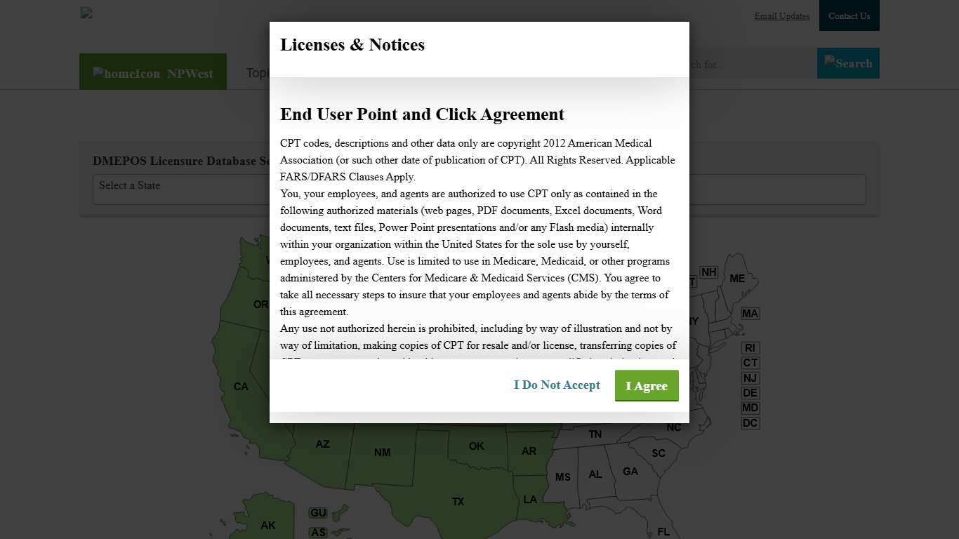 NPWest - DMEPOS Licensure Database
