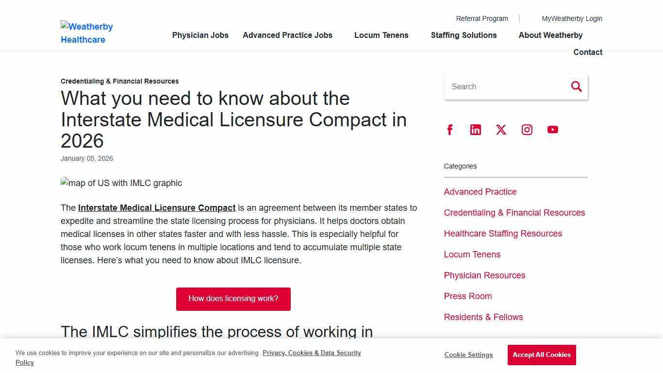 IMLC providing expedited licensure in 42 states in 2026